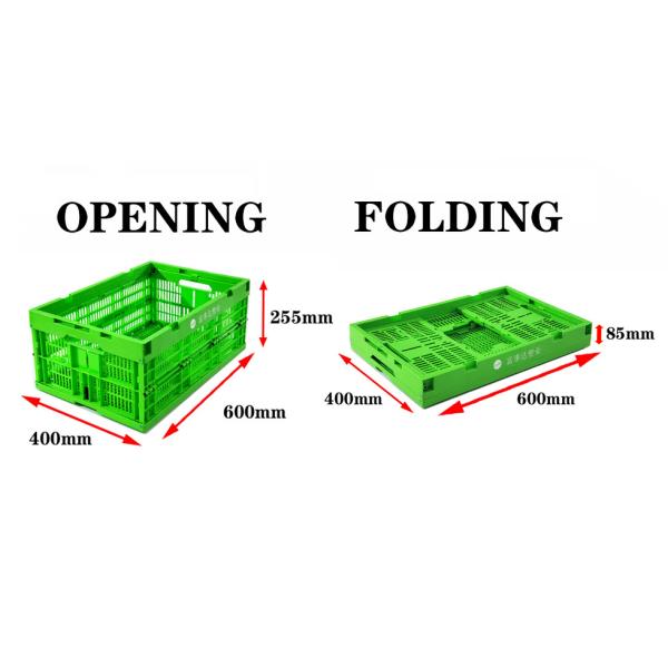 Collapsible Plastic Crate Storage Fruits Mesh Stackable Foldable Basket Durable