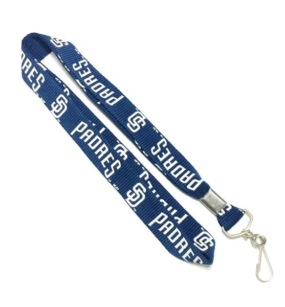 Silk Screen Print Flat Polyester Lanyard White Logo Crimp For Decoration Party