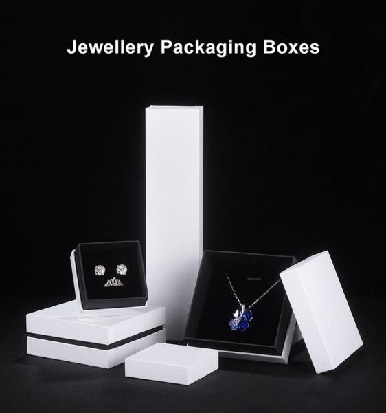Empty Small White Necklace And Earring Gift Box For Jewellery Presentation