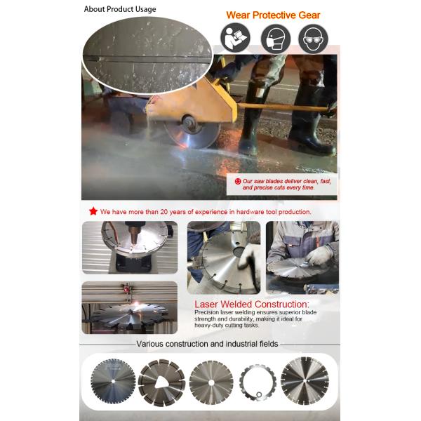 Лазерное сварное бриллиантовое кольцевое пиловое лезвие для резки бетона