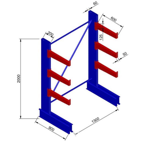 Double Side Metal Lumber Cantilever Steel Rack Warehouse Storage System