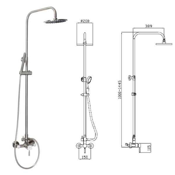 Hot And Cold Water Stainless Steel Bathroom Shower With One Stop Service
