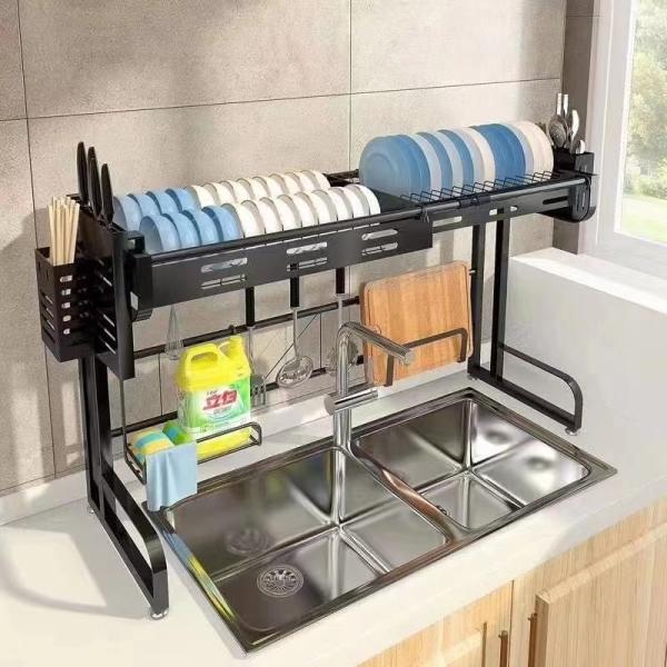 Stainless Steel Above Sink Dish Rack Stable Over Sink Organizer Shelf For Kitchen
