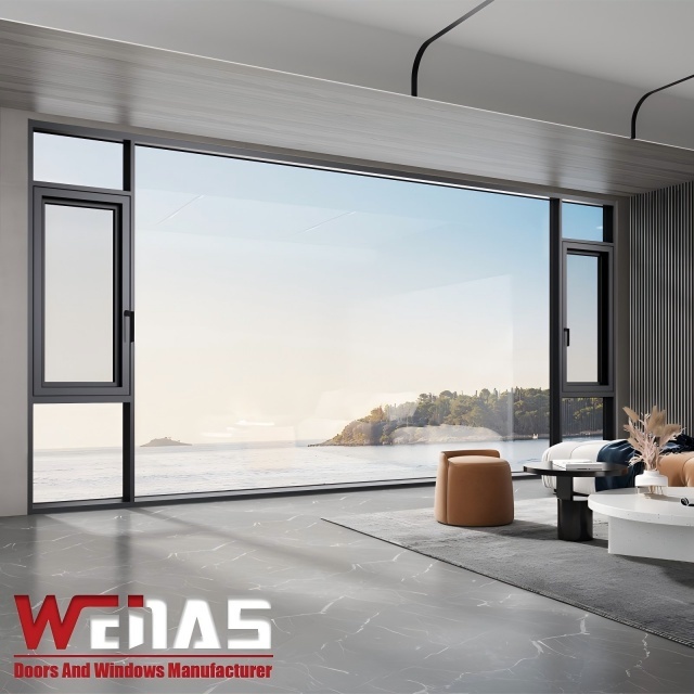 Aluminium Exterior Thermal Glass Windows Waterproof Temperature Stabilized