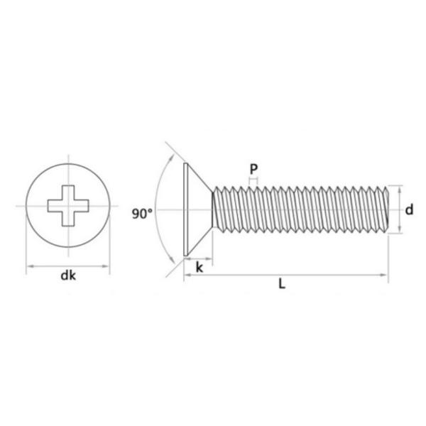 Нержавеющая сталь плоской головки привинчивает потайные винты плоской головки M3 M4 винтов KM электронные