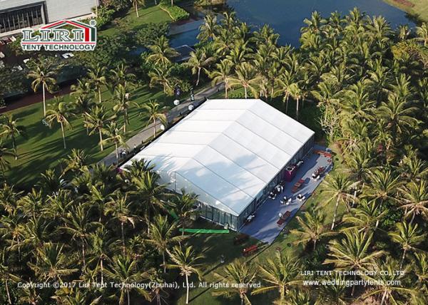 Outdoor Conference Big Marquee Tent 50x30m With Glass Solid Walling Around Double Glass Door For 1000-2000 People