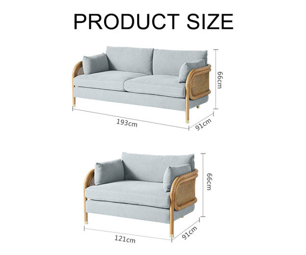 2 софа комнаты прожития 3 частей секционная с ротанга гостиной Recliners бархатом розового плетеным