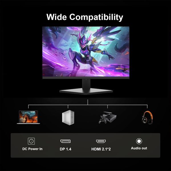 22-Inch Widescreen Gaming Monitor: 1920*10801K IPS Panel  180Hz High Refresh Rate with Motion Blur Reduction (Smooth Visuals for Fast-Paced Games)
