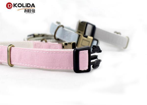 Durable Canvas Adjustable Dog Collar 4 Colors With Harness Belt Traction Rope