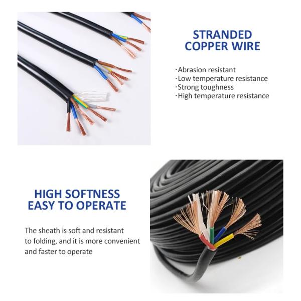 Multi Conductor Flexible Cable RVV/H05VV-F 2 3 4 Core Electrical Cable Wire Power Cable
