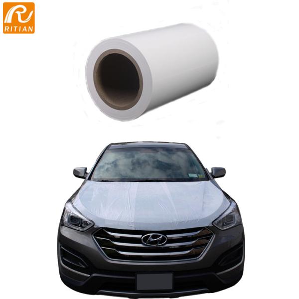 UV Resistant 70 um White Glossy Automotive Protective Film for Car Paint and Vehicle Surface Protection