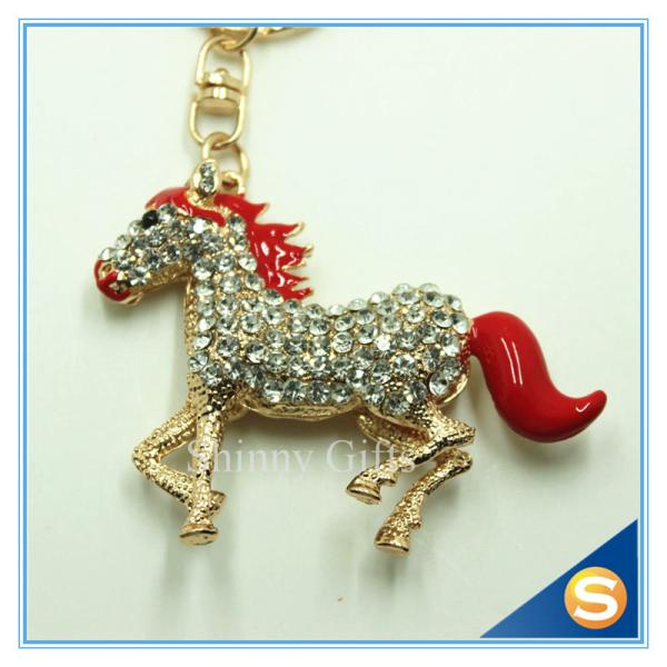 High Quality Sparkling Running Horse Keychain Crystal Rhinestone Purse Pendant Handbag Charm Exquisite Small Gifts
