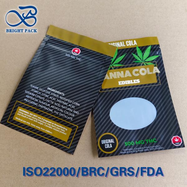 Transparent Window Childproof Pouch  ISO 8317 Push-Twist Lock ≤0.3mm Gravure Print