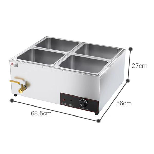 Comércio Buffet Eléctrico Sopa Quente Alimentos Quente Capacidade de prata Opcional Aço inoxidável