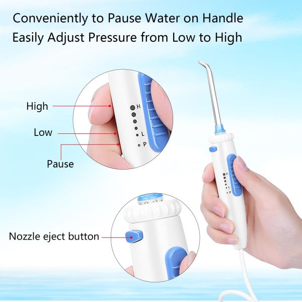 OEM Countertop Water Flosser Oral Irrigator with 5-110PSI Water Pressure 1 Year Warranty and ABS+PC Material
