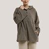                  Oversize Women Hoodies Solid Color Relaxed Hoodie Custom Logo Fashionable Ladies Button Front Hoodies             