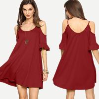 Roupa de alta qualidade para tamanhos grandes das mulheres do plissado do mini vestido do O-pescoço das mulheres