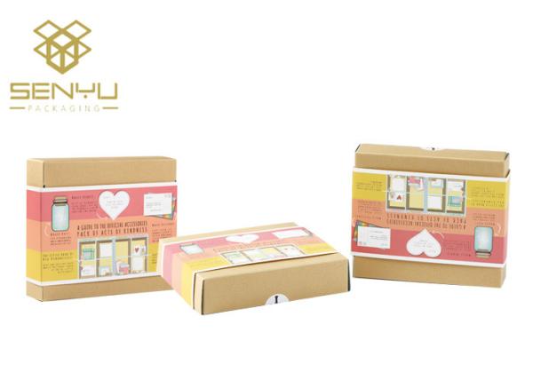 Original Color Kraft Paper Packaging / Small Kraft Shipping Box With Sleeve