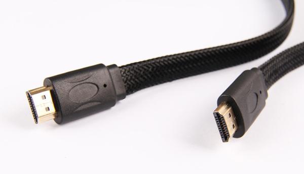 Flat Wire Braid Hdmi Audio Link Cable High Definition Plated Gold Head