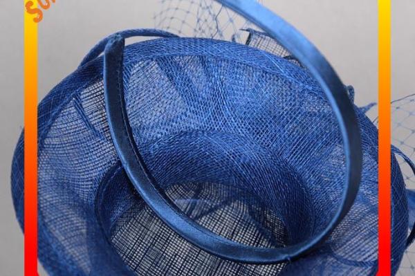 0914 fashion navy  sinamay fascinators caps for ladies  ,Fancy Sinamay fascinator  from Sun Accessory