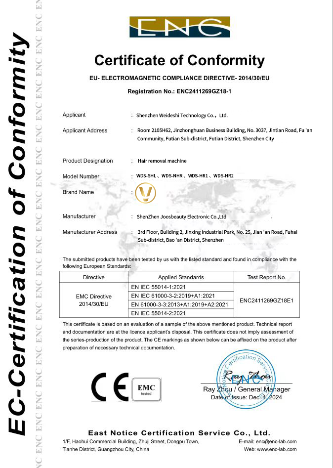 Shenzhen Weideshi Technology Co., Ltd. Certifications