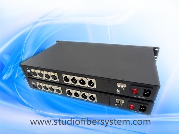 4CH BiDi XLR balanced audio over 1 single mode fiber extender to 20~120KM for Professional AV application