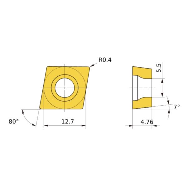 CCMT120404 Tungsten Carbide Inserts Special Chemical Coating For Steel Parts
