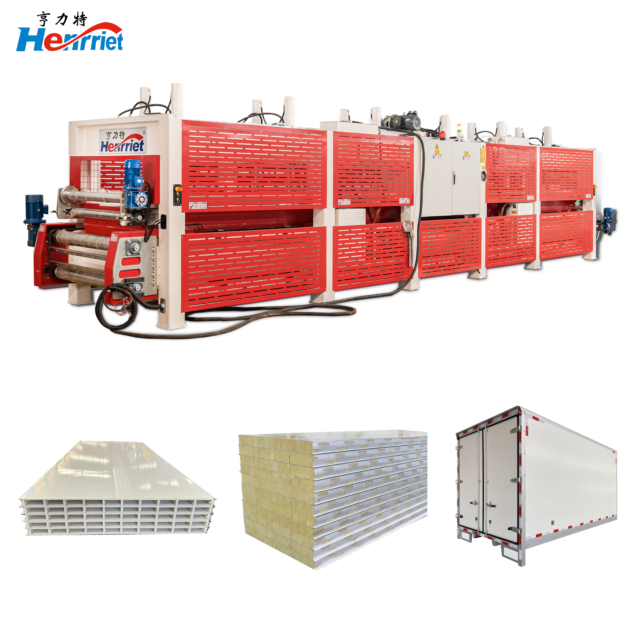 10 Meter Platen Length Purification Sandwich Panel Hot Pressing Production Line with 100t Maximum Pressure and PLC-Based Central Controller
