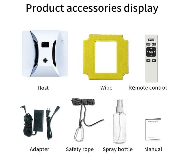 100-240V Direct Square Super Slim Robot de nettoyage de fenêtres aspirateur 80 mm d'épaisseur