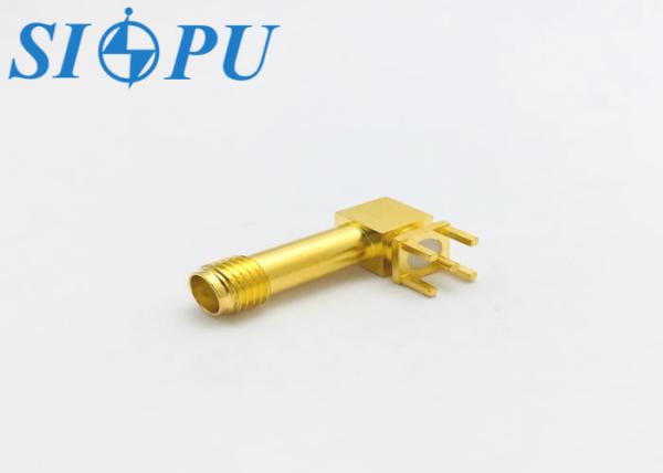 SMA Female RF Connector Angled PCB Solder Microstrip