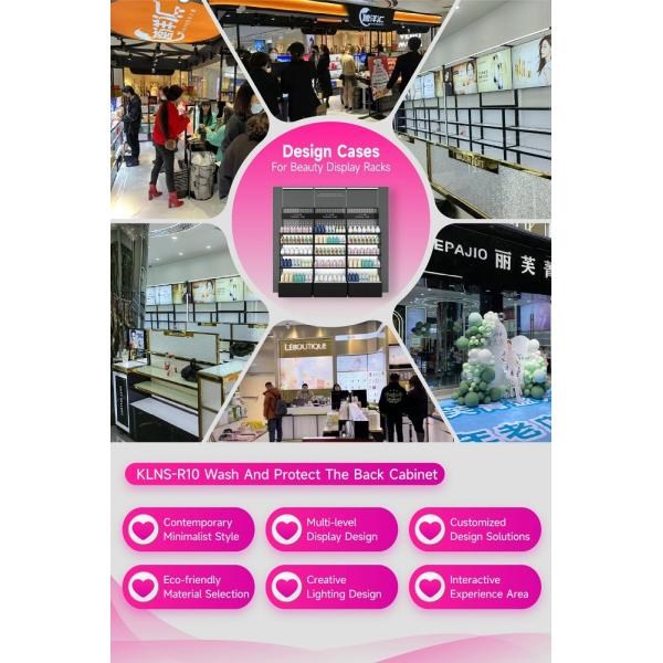 KLNS-R10 Adjustable Shelves Skincare Display Cabinet with 5mm Thick White Glass