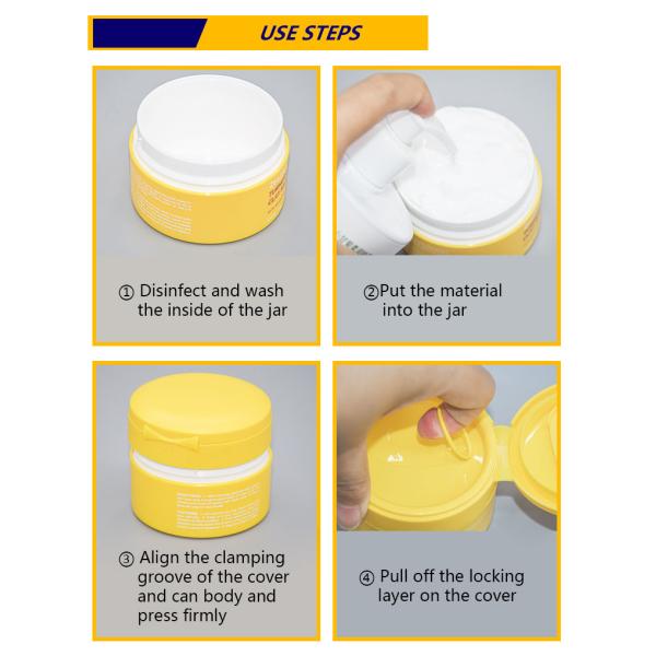 Опарника сливк крышки сальто бутылка опарника опарника 80g 100g 200g сливк верхнего Свеж-запертая косметическая штейновая упаковывая