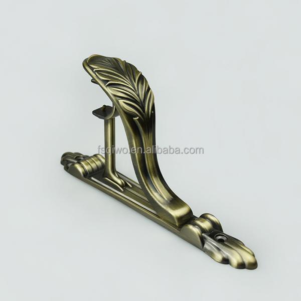 Wholesale luxury curtain rod accessories metal aluminum 28/19mm adjustable double curtain rod bracket