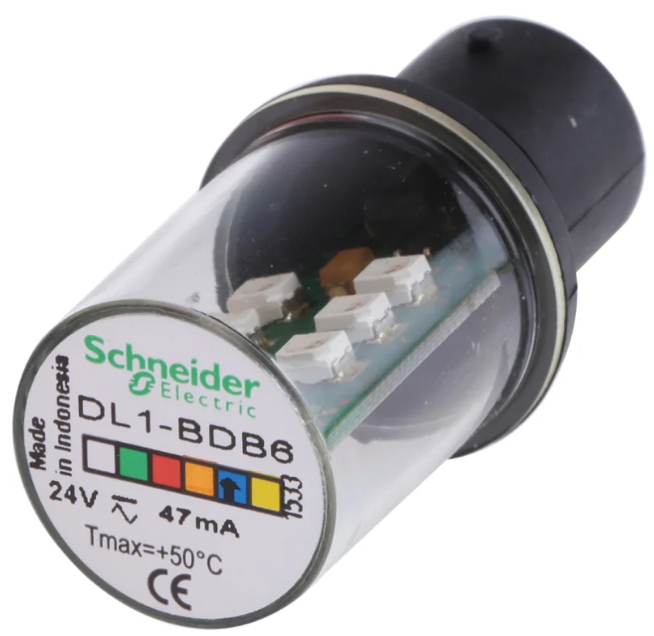 Schneider Electric DL1BDB4 Lamp, Blub, Protected LED, BA 15D Base, 24 VAC/DC