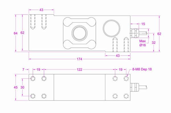 High Accuracy Load Cell 600kg 500kg 300kg 200kg 150kg 100kg Weight Sensor