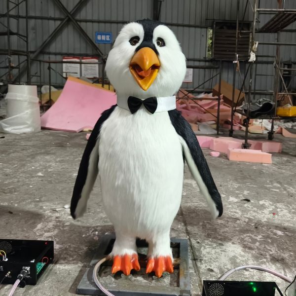 Amusement Park Animatronic Christmas Decoration Singing Cartoon Penguin for Sale