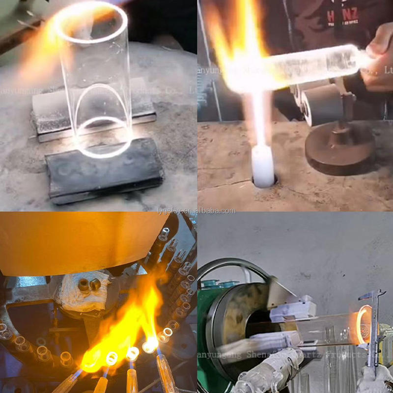Customized High Transmission 99.99% High Purity Fused Quartz Glass Tube Quartz Flange Tube