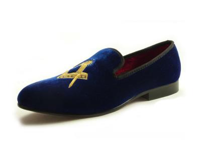 Sapatos Maçônicos Homens Loafers de Veludo Príncipe Negro Pergaminho - Loafers Casual de Couro Vestido