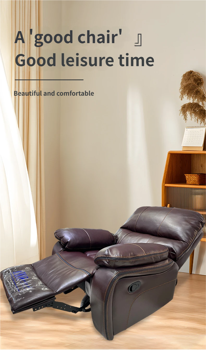 Swivel Rotatable Leather Recliner Sofa Chair-Ergonomic Modern Design for Bedroom Balcony & Study Room