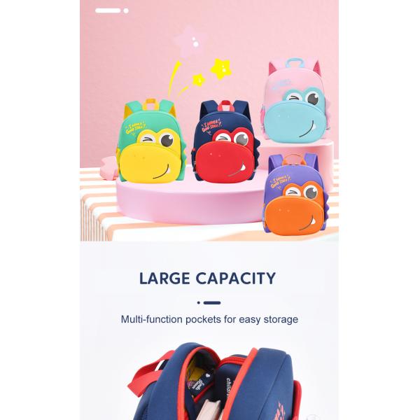 ODM Dinosaur Kids Backpack 3D Cartoon Toddler Kindergarten Mochila For Boys Girls 2-5 Years