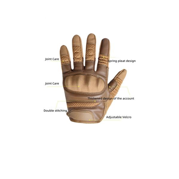 One Finger Military Tactical Leather Motorcycle Gloves Nylon For Outdoor Climbing
