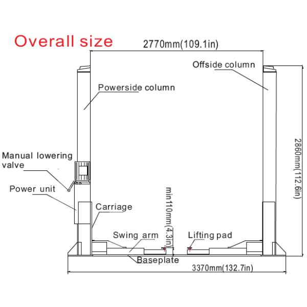 3500KG Launch Two Post Car Lift TLT235SB