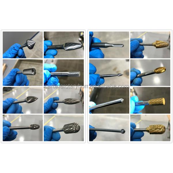 Customized High Quality  Power Tools Parts Gold Coated Electric Hardware Grinding Tool Yellow Coating Tungsten Carbide Burrs