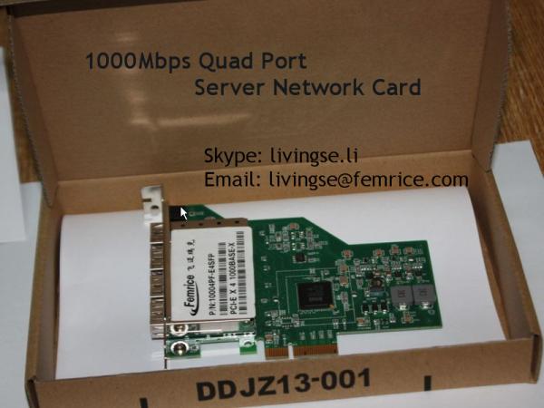 1000Mbps Ethernet 4 ports fiber optical network card server application Model Type 10004PF