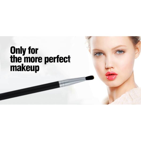 Deep Black Plastic Handle Lipstick And Lip Liner With Goat Hair / Aluminum Ferrule