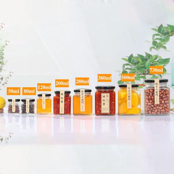 Honey Airtight Glass Jars , Thick Wall Kitchen Storage Containers Glass