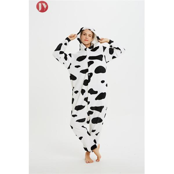 Thick Warm Flannel Adult Cow Onesie For Halloween Cosplay Super Soft Thermal