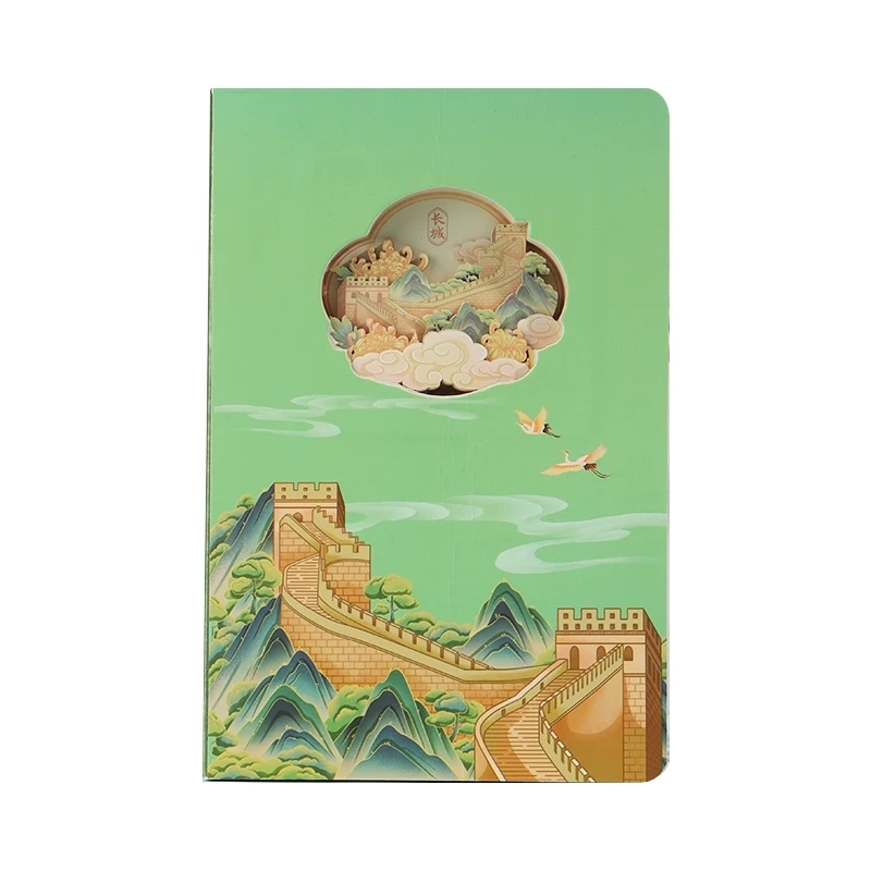 Hardcover 3D Laser Cut Paper Carving Notebooks For Cultural Souvenirs