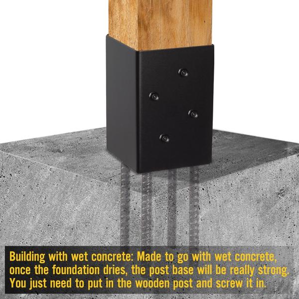 Soporte de base de poste de metal, anclajes de poste, púa de tierra
