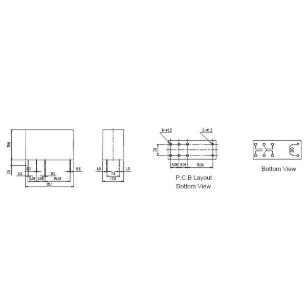 Свернутое спиралью Awaterproof связывает проволокой реле 5 Amp миниатюрные автоматические электрические, 12 реле реле Pin вольта 8 Ультра-небольшое микро-